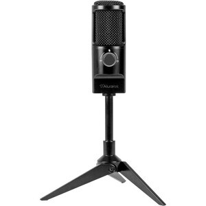 Aluratek AUVM01F Wired Condenser Microphone - 20 Hz to 20 kHz - Uni-directional, Omni-directional, Bi-directional - Stand 