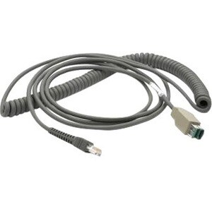 Zebra Powered USB Data Transfer/Power Cable - 15 ft Powered USB Data Transfer/Power Cable for Barcode Scanner - First End:
