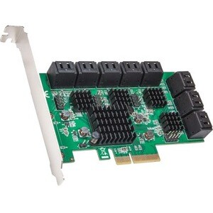 SYBA Multimedia 16 Port SATA III PCIe x4 (x2 Bandwidth) Non-RAID Expansion Card SD-PEX40164 - Serial ATA/600 - PCI Express