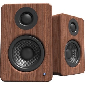 Kanto YU2 Speaker System - 50 W RMS - Walnut - Desktop, Bookshelf - 80 Hz to 20 kHz - USB