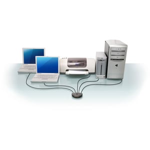 IOGEAR 4-Port USB 2.0 Automatic Printer Switch - 4 x USB