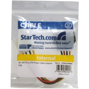 StarTech.com 15 cm SATA to LP4 Power Cable Adapter - F/M - For Hard Drive - Serial ATA / LP4 - Black