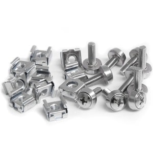 StarTech.com 50 Pkg M5 Mounting Screws and Cage Nuts for Server Rack Cabinet - Cage Nut, Rack Screw - 12 mm - Stainless St