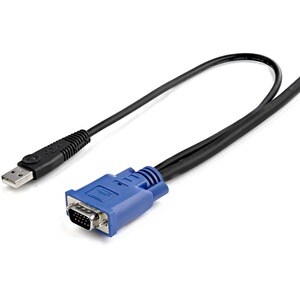 StarTech.com Cavo KVM USB ultra-sottile 2 in 1 4,5 m - Estremità 1: 1 x Tipo A Maschio USB - Estremità 2: 1 x HD-15 Maschi