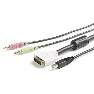 StarTech.com Cavo KVM DVI USB 4 in 1 da 3 m con audio e microfono - Estremità 1: 1 x DVI-I Maschio Video digitale, Estremi