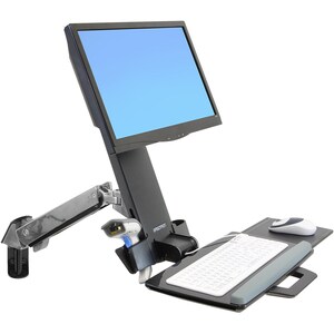 Ergotron StyleView Multi Component Mount for Notebook, Mouse, Keyboard, Monitor, Scanner - Polished Aluminum - 1 Display(s