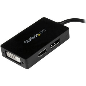 StarTech.com Travel A/V adapter - 3-in-1 Mini DisplayPort to DisplayPort DVI or HDMI converter - First End: 1 x Mini Displ
