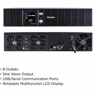 UPS de línea interactiva CyberPower Intelligent LCD OR1500PFCRT2U - 1.50kVA/1.05kW - 2U Rack/Torre - 10Hora(s) Recharge - 