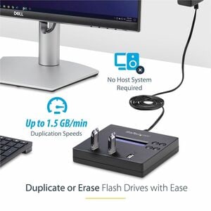 StarTech.com 1:2 Standalone USB Duplicator & Eraser - Flash Drives - TAA Compliant - USB 2.0 Memory Stick Duplicator Erase