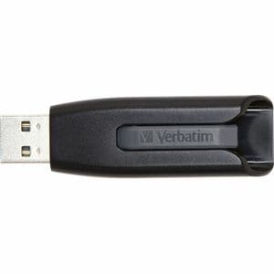 Verbatim Store 'n' Go V3 64 GB USB 3.2 (Gen 1) Type A Flash Drive - Black, Grey - 80 MB/s Read Speed - 25 MB/s Write Speed