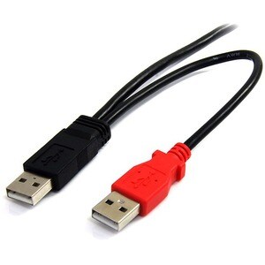 StarTech.com Cable de 1,8m USB 2.0 en Y para Discos Duros Externos - Cable Mini B a 2x USB A - Extremo prinicpal: 2 x 4-cl