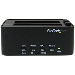 StarTech.com Dual Bay Hard Drive Duplicator and Eraser, Standalone SATA HDD/SSD Cloner and Disk Eraser, USB 3.0 to SATA Do