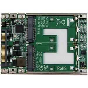 StarTech.com Dual mSATA SSD to 2.5" SATA RAID Adapter Converter - 2x mSATA SSD to 2.5in SATA Adapter with RAID and 7mm Ope