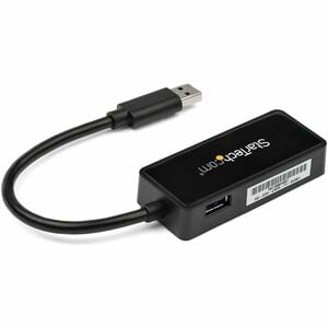 Adaptador Tarjeta de Red NIC Externa USB 3.0 de 1 Puerto Gigabit Ethernet RJ45 y Puerto USB - Negro StarTech.com USB31000SPTB