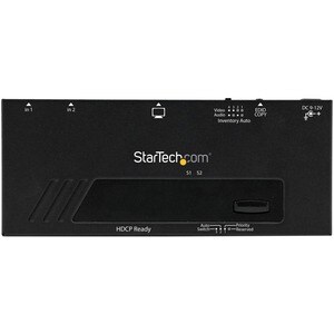 StarTech.com 2 Port HDMI Switch w/ Automatic and Priority Switching - 2 In 1 Out HDMI Selector with Automatic Priority Swi