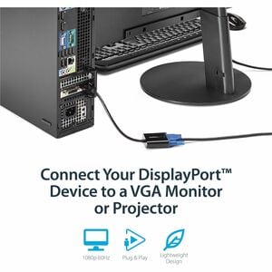 StarTech.com DisplayPort to VGA Adapter - 1920x1200 - Multi Monitor Solution - DisplayPort 1.2 to VGA Dongle (DP2VGA3) - A