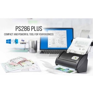 Plustek SmartOffice PS286Plus Document Scanner - The Plustek SmartOffice PS286 Plus workgroup class document scanner is de
