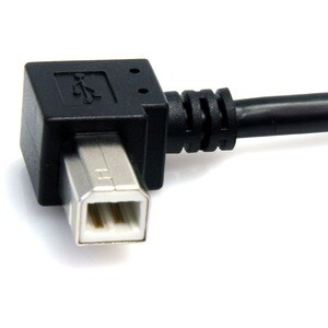 Cable USB 91cm para Impresora Acodado en Ángulo - 1x USB A Macho - 1x USB B Macho - Adaptador Negro StarTech.com USB2HAB2RA3