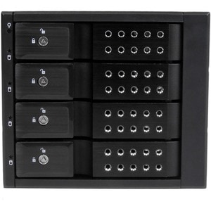 StarTech.com 4 Bay Aluminum Trayless Hot Swap Mobile Rack Backplane for 3.5in SAS II/SATA III - 6 Gbps HDD - Connect and h