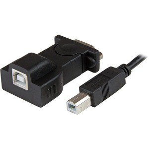 StarTech.com Adaptador USB a Serie RS232 DB9 de 1 puerto con Cable USB A a B Separable de 1,8m - Negro