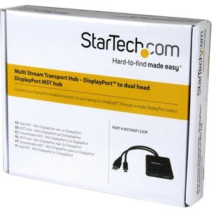 StarTech.com Mini DisplayPort to DisplayPort Multi Monitor Splitter - 2-Port MST Hub - mDP 1.2 to 2x DP MST Hub - 30 Hz to