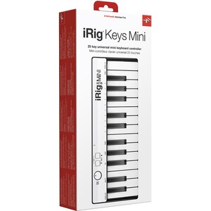 IK Multimedia iRig Keys Mini The 25 Key Universal Mini Keyboard Controller - White