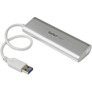 StarTech.com 4 Port Portable USB 3.0 Hub with Built-in Cable - Aluminum and Compact USB Hub - 4 Total USB Port(s) - 4 USB 