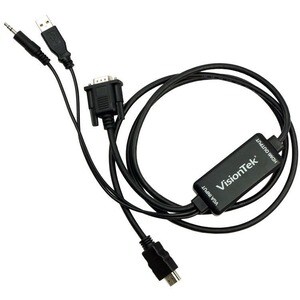 VisionTek VGA to HDMI 1.5M Active Cable (M/M) - 4.92 ft HDMI/VGA Video Cable for Video Device - HD-15 Male VGA - HDMI Male