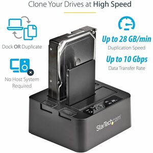 StarTech.com USB 3.1 (10Gbps) Standalone Duplicator Dock for 2.5" & 3.5" SATA SSD / HDD - with Fast-Speed Duplication up t