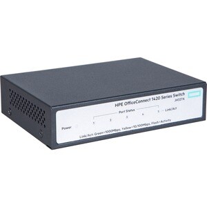 HPE OfficeConnect 1420 1420 5G 5 Ports Ethernet Switch - Gigabit Ethernet - 10/100/1000Base-TX - 2 Layer Supported - Twist