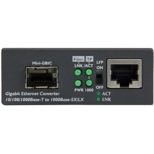 Multimode / Single Mode Fiber Media Converter - Open SFP Slot - 10/100/1000Mbps RJ45 Port - LFP Supported - IEEE 802.1q Ta