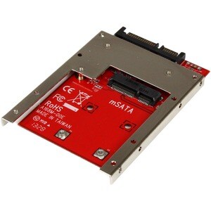 StarTech.com Drive Bay Adapter for 2.5" SATA/600 - Serial ATA/600 Host Interface Internal - Red - TAA Compliant - 1 x SSD 