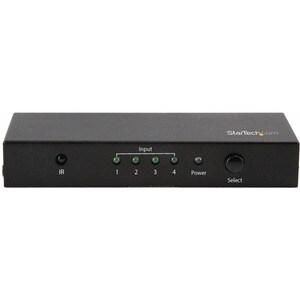 StarTech.com Audio/Video Switchbox - Cable - 3840 × 2160 - 4K - 4 Input Device - 1 Display - Display, Projector, TV, Blu-r