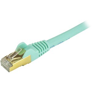 StarTech.com 20ft CAT6a Ethernet Cable - 10 Gigabit Category 6a Shielded Snagless 100W PoE Patch Cord - 10GbE Aqua UL Cert