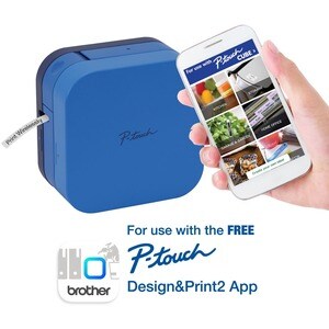 Brother P-touch CUBE, Blue - Smartphone dedicated label maker with Bluetooth wireless technology
