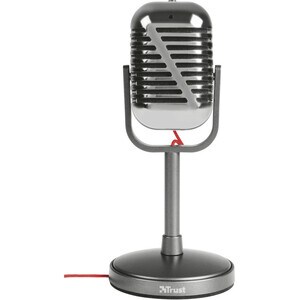 Micrófono Trust Elvii Vintage - 50 Hz a 16 kHz - Cableado - 1,80 m - Condensador - De Escritorio, Puede colocarse sobre un