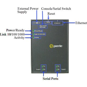 Perle IOLAN SDS2 GR Secure Device Server - 512 MB - Twisted Pair - 1 x Network (RJ-45) - 2 x Serial Port - 10/100/1000Base