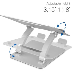 SIIG Adjustable Aluminum Laptop Stand for Macbook and PC - Up to 17" Screen Support - 13.20 lb Load Capacity - 12.6" Heigh