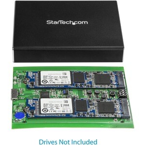 StarTech.com 2 x Total Bays DAS Storage System Portable - TAA Compliant - M.2 - USB 3.1 (Gen 2) - Serial ATA/600 Controlle