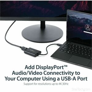 StarTech.com Adaptador de Video USB 3.0 a DisplayPort - Adaptador Externo USB a DisplayPort - USB a DP 4K 30Hz - 3840 x 21