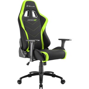 Sharkoon SKILLER SGS2 Gaming Chair - Foam, Polyurethane Foam, Steel, Fabric - Green, Black
