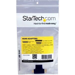 StarTech.com HDMI 2-in-1 T-Adapter - HDMI to HDMI Mini or HDMI Micro Combo Adapter - F/M - 1 Pack - 1 x 19-pin HDMI Digita
