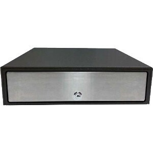 APG Cash Drawer ECD330 Cash Drawer - 5 Bill - 8 Coin - 2 Lock Position, Serial Port - Stainless Steel - Textured Black - 1