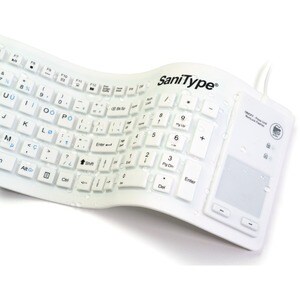 Flexible Silicone Washable Touchpad Keyboard USB - SaniType "Flex Touch" Full-size Flexible Silicone Washable Keyboard wit