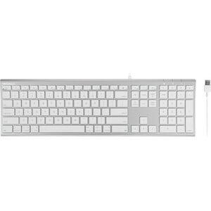 Macally Aluminum Ultra Slim USB Wired keyboard for Mac and PC - Cable Connectivity - USB Type A Interface - 110 Key - Desk