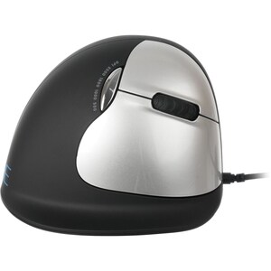 R-Go Tools Wired Vertical Ergonomic Mouse, Large, Right Hand, Black - Cable - Black - 1 Pack - Large Hand/Palm Size - Righ