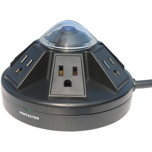 Accell Powramid C Power Center - Surge Protector and USB-A & C Charging Station - 6 x AC Power, 2 x USB - 1080 J