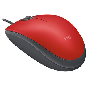Logitech M110 Silent Mouse - Optical - Cable - Red - USB - 1000 dpi - Scroll Wheel - 3 Button(s) - Symmetrical