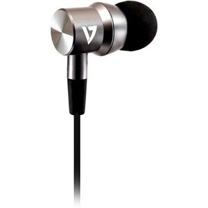 V7 HA111-3EB Wired Earbud Stereo Earset - Silver - Binaural - In-ear - 32 Ohm - 20 Hz to 20 kHz - 120 cm Cable - Mini-phon