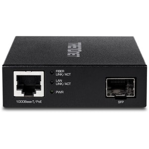 TRENDnet Gigabit Poe Pd SFP Fiber Media Converter; Poe Powered 100/1000Base-T to SFP Fiber Media Converter; Compact Design